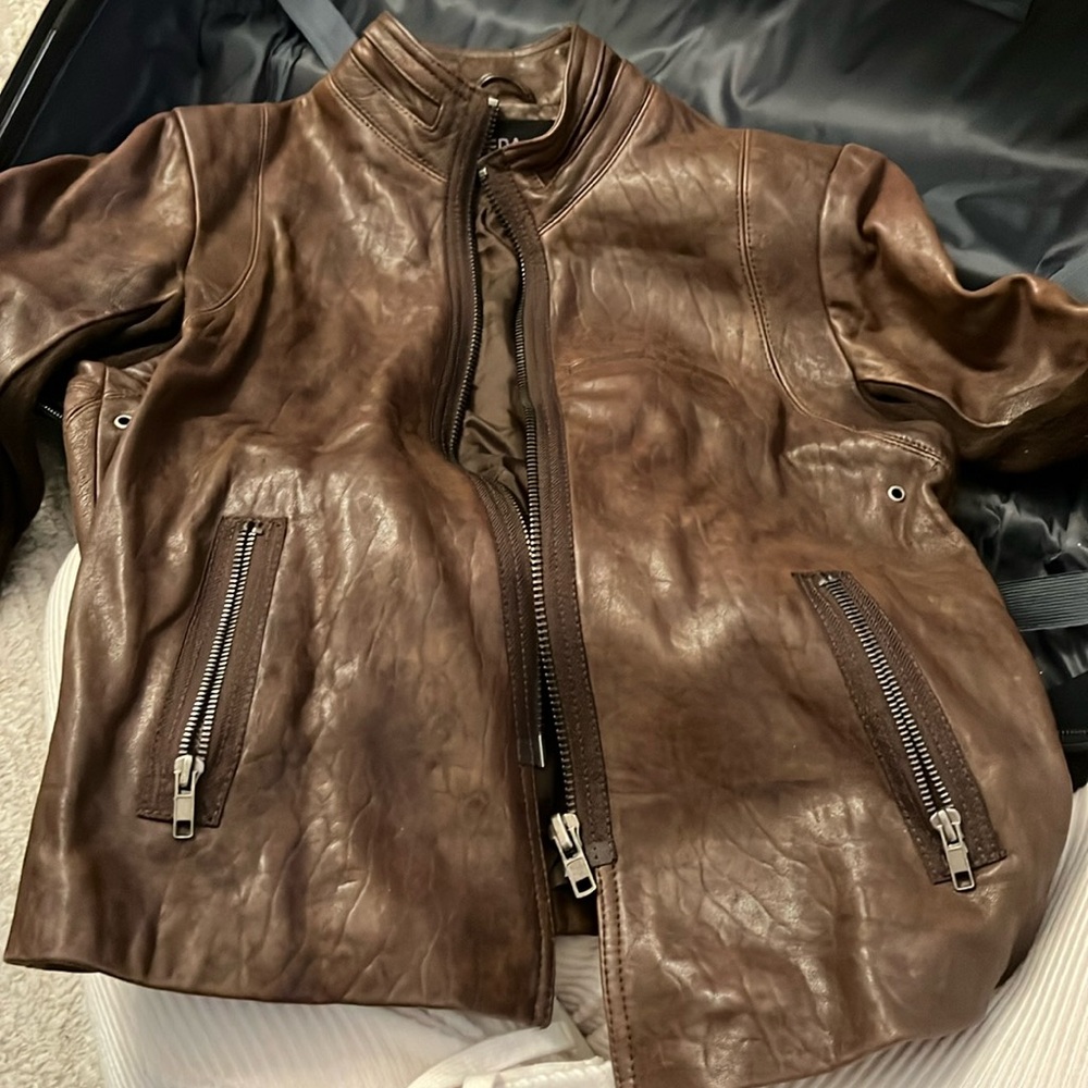 Veda brown leather jacket